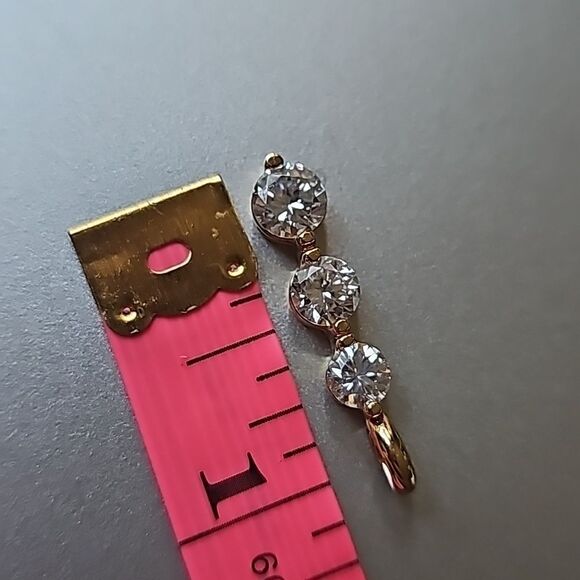 Well made CZ Stones Pendant Stamped 925 Silver, w/ Gold Plating - Picture 2 of 6